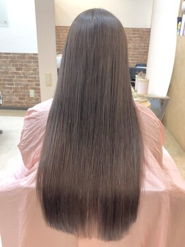 カットハウス はさみの部屋 スーパーロング/メテオ縮毛矯正/クリーミーベージュ/前髪あり