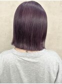 ラベンダーグレージュ/ダブルカラー/ブリーチ/切りっぱなし