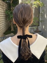 【大人かわいい】ローポニーアレンジ　ヘアセット　結婚式