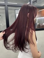 ニコ トウキョウ 渋谷(nico TOKYO)&nbsp;ダブルカラーチェリーレッドピンクブラウン韓国レイヤーロング