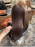 ブリーチなしミルクティーブラウン顔周りレイヤーカット韓国ヘア