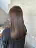 【湿気に負けない！素髪のようなストレート】縮毛矯正＋艶カラー