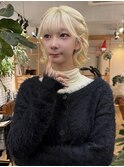 ハーフツイン　ハーフアップ