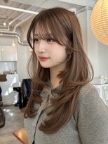 ライン(LINE)&nbsp;韓国風/レイヤー/前髪カット/オリーブ/透明感/ハッシュカット