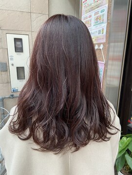 ピーナ 大和高田店 ブリーチなしのピンクブラウンカラー