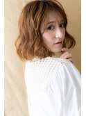 カーキベージュくせ毛風小顔大人ボブパーマY大宮10代20代30代