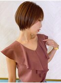 ショート×ハイライト白髪ぼかし×シルキーベージュ[心斎橋]
