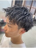 メンズ20代30代40代ツイスト アップバング ツーブロックショート