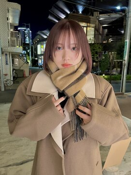 ルル 表参道(lulu.) ミニボブ 切りっぱなしボブ ピンクブラウン ボブウルフ【Riku