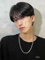 【石山】黒髪シースルーマッシュ