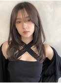 髪質改善顔まわりレイヤーカット酸熱ストレートこなれミディ