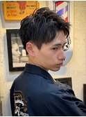 仙台アップバング短髪ヘア