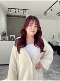 ☆ボルドーカラー☆ルビーレッド☆韓国スタイル☆久留米☆