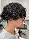 メンズ波巻きスパイラルパーマシャドウパーマ刈り上げマッシュ