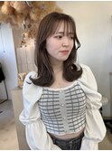 オリーブベージュ/ハイライト/韓国くびれヘア