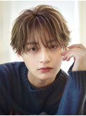 フェザーパーマセンターパートニュアンスパーマ韓国マッシュ黒髪
