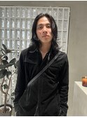 天神大名フェザーパーマシャドウパーマ緩めセンターパートウルフ