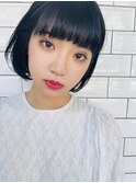 黒髪で小顔☆最旬モード！！ツヤ髪王道ワイドバング♪