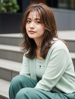 フレイムス ヘアアンドリラックス 吉川店(Frames hair&relax) セミロング20代30代ストレートレイヤー前髪なし前髪あり吉川