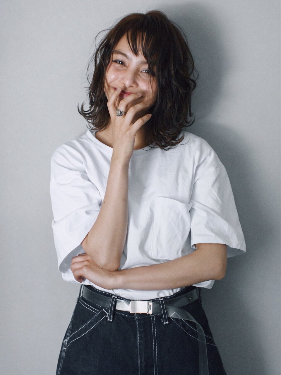 シースルーバング×くせ毛風外ハネボブ