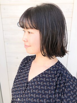 オーシャン(Ocean) ［OCEAN　Hair&Life]ミニボブ☆ウェットヘア☆くすみブルー☆