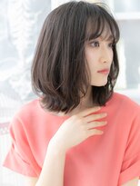 モッズヘア 上尾西口店(mod's hair) 黒髪ハイライト前下がりくせ毛風外ハネミディb上尾20代30代40代