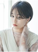 暗髪×束感ショート×シースルーバング×フレンチガーリー