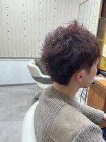 アメイジングヘアー 千歳店(AMAZING HAIR) メンズショート/束感ショート/レッドカラー/アップバング