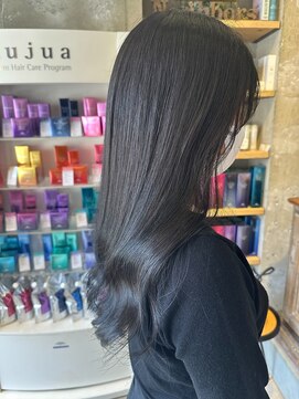 グッドネイバーズ 水戸(GOOD NEIGHBORS  グッドネイバーズ) アッシュブラック/ヘルシースタイル/フェミニンロング/水戸