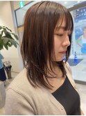 レイヤーカット×ブラウンカラー