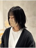 レイヤーボブ/ミニウルフ/暗めカラー
