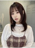 韓国ヘア　レイヤーカット　顔まわりカット　前髪