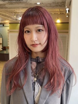 キートスバイガーランド (Kiitos by Garland) おしゃれ女子ウルフヘア姫カットレイヤーロングチェリーレッド