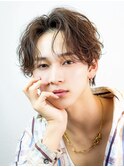 ハイライトメンズ波巻きスパイラルパーマサーフスタイルウルフ