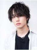センターパートメンズマッシュ刈り上げメンズカット眉毛パーマ