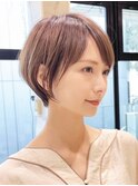 ショートボブ髪型30代40代50代前髪あり前髪無し面長丸顔【西村ss
