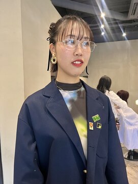 ヘアー アイス ルーチェ(HAIR ICI LUCE) ボブヘアセット人気ハーフアップヘアセットリボンアレンジ/中西