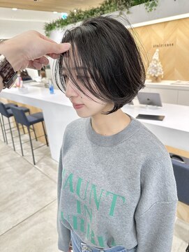 stair : case ginza7【ステアケース】 大人人気ハンサムショート前髪長め小顔ショートボブ
