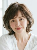 40代の若見え丸みショートボブ