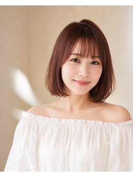 エルムバイエント(elm by emt) 大人かわいい切りっぱなしボブ×ピンクブラウン