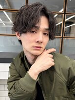 ソアメンズ 渋谷(soar men's) シャドウパーマ×センターパートで大人韓国風に