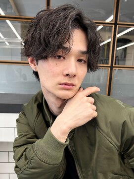ソアメンズ 渋谷(soar men's) シャドウパーマ×センターパートで大人韓国風に