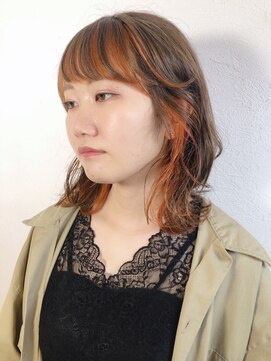 レクタ(recta) 【美容室　京都　伏見　recta】オレンジインナーカラー