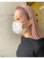 ガルボ ヘアー(garbo hair) #ピンクカラー#ボブ#ケアブリーチ#ハイトーンカラー#マスク女子