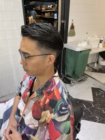 メリケンバーバーショップ フクオカ(MERICAN BARBERSHOP FUK)&nbsp;かき上げヘアショートレイアーくせ毛風パーマコンマヘア342