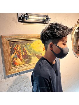 エルエー 大津店(L.A) ツーブロックフェザーアップパーマスタイル