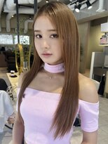 ティア(Tia.)&nbsp;縮毛矯正/髪質改善トリートメント/ミディアムヘア/グレージュ