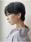 ハンサムショートアッシュブラックメンズライク銀座