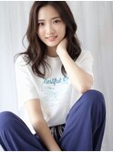 ブリーチなしグレージュルーズ伸ばしかけ小顔セミロング