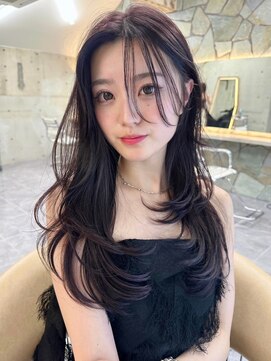 サイン 渋谷(SIGN) 韓国ヘアーハッシュカットレイヤーカットグレージュブリーチ無し